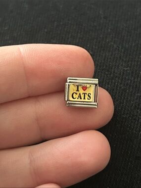 I ❤️ cats charm for Italian charm bracelet